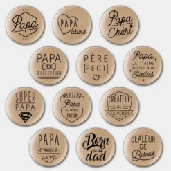 Online HappyBulle Accessoire kraft 56 mm personnalisé "Papa"