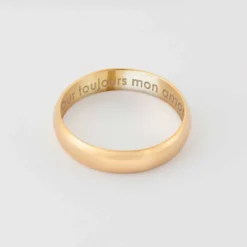 Hot HappyBulle Bague alliance bombée personnalisée plaqué or 4 mm Plaqué or 18k