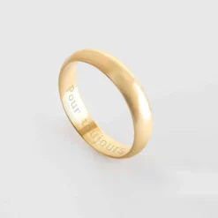 Hot HappyBulle Bague alliance bombée personnalisée plaqué or 4 mm Plaqué or 18k