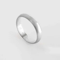 Clearance HappyBulle Bague alliance bombée personnalisée argent 4 mm Argent rhodié 925