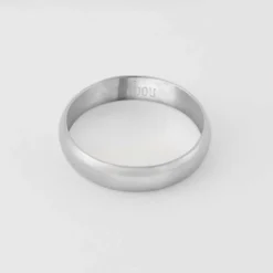 Clearance HappyBulle Bague alliance bombée personnalisée argent 4 mm Argent rhodié 925