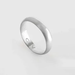 Clearance HappyBulle Bague alliance bombée personnalisée argent 4 mm Argent rhodié 925