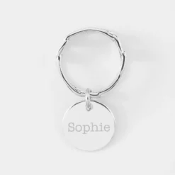 Hot HappyBulle Bague chaine maille large argent personnalisée médaille gravée 15 mm Argent rhodié 925