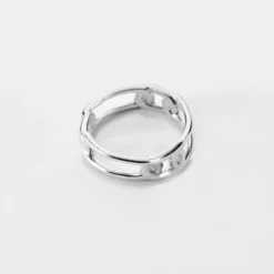 Sale HappyBulle Bague chaine maille large argent Argent rhodié 925