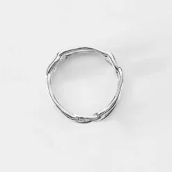 Sale HappyBulle Bague chaine maille large argent Argent rhodié 925