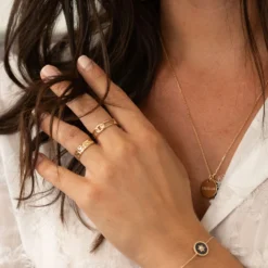 New HappyBulle Bague chaine maille large plaqué or Plaqué or 18k