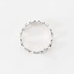 HappyBulle Bague chaine maille ronde argent Argent rhodié 925
