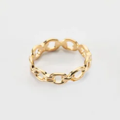 Outlet HappyBulle Bague chaine maille ronde plaqué or Plaqué or 18k