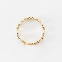 Outlet HappyBulle Bague chaine maille ronde plaqué or Plaqué or 18k