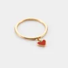 Discount HappyBulle Bague coeur émail rouge plaqué or