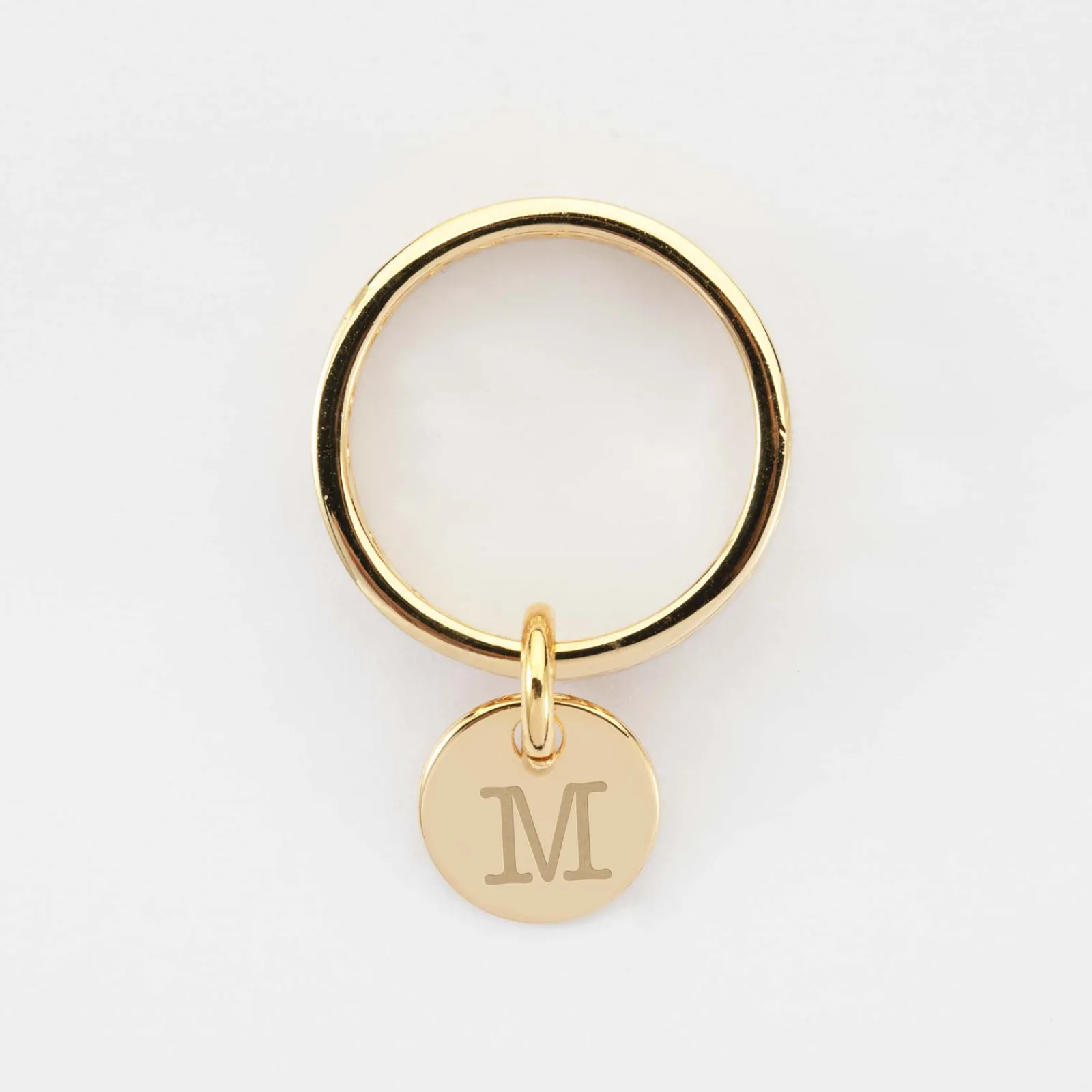 Discount HappyBulle Bague coeurs ajourés personnalisée plaqué or médaille gravée 10 mm Plaqué or 18k