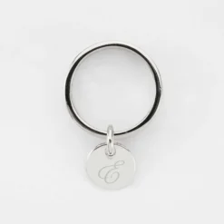 HappyBulle Bague coeurs ajourés personnalisée argent médaille gravée 10 mm Argent rhodié 925