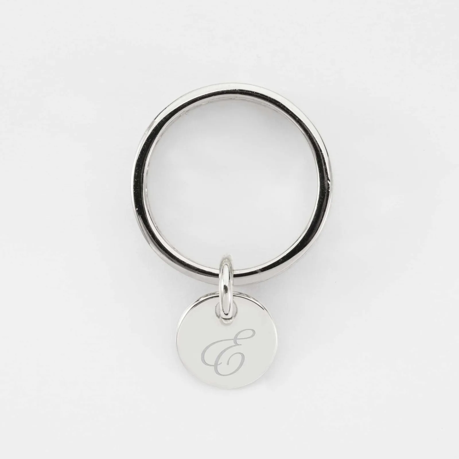 HappyBulle Bague coeurs ajourés personnalisée argent médaille gravée 10 mm Argent rhodié 925