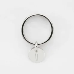 HappyBulle Bague coeurs ajourés personnalisée argent médaille gravée 10 mm Argent rhodié 925