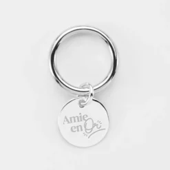 Best HappyBulle Bague EVJF jonc argent personnalisée médaille gravée 15 mm Argent rhodié 925