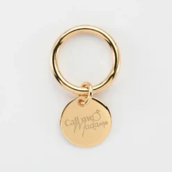 HappyBulle Bague EVJF jonc plaqué or personnalisée médaille gravée 15 mm Plaqué or 18k