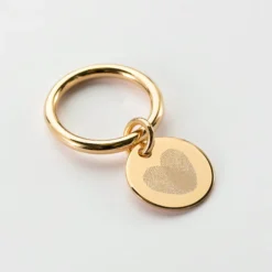 HappyBulle Bague EVJF jonc plaqué or personnalisée médaille gravée 15 mm Plaqué or 18k