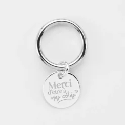 Hot HappyBulle Bague Famille des mariés jonc argent personnalisée médaille gravée 15 mm Argent rhodié 925