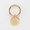 New HappyBulle Bague Famille des mariés jonc plaqué or personnalisée médaille gravée 15 mm