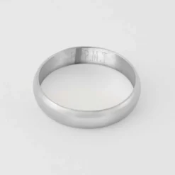 HappyBulle Bague homme alliance bombée personnalisée argent 4 mm Argent rhodié 925