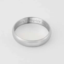 HappyBulle Bague homme alliance bombée personnalisée argent 4 mm Argent rhodié 925