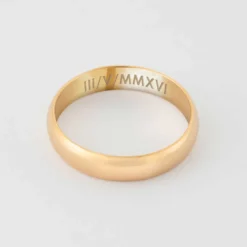 Sale HappyBulle Bague homme alliance bombée personnalisée plaqué or 4 mm Plaqué or 18k