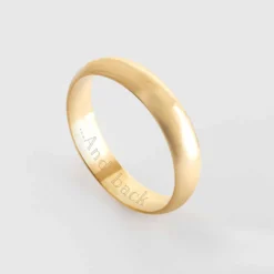 Sale HappyBulle Bague homme alliance bombée personnalisée plaqué or 4 mm Plaqué or 18k