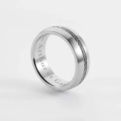 Clearance HappyBulle Bague homme personnalisée acier câble