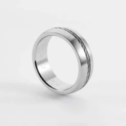 Clearance HappyBulle Bague homme personnalisée acier câble