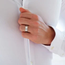 Best HappyBulle Bague homme personnalisée argent 7 mm