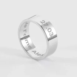 Best HappyBulle Bague homme personnalisée argent 7 mm
