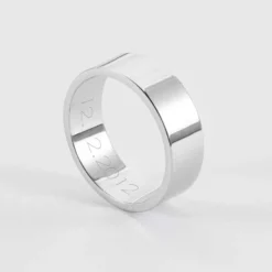 New HappyBulle Bague homme personnalisée argent 7 mm - Nos petits imparfaits