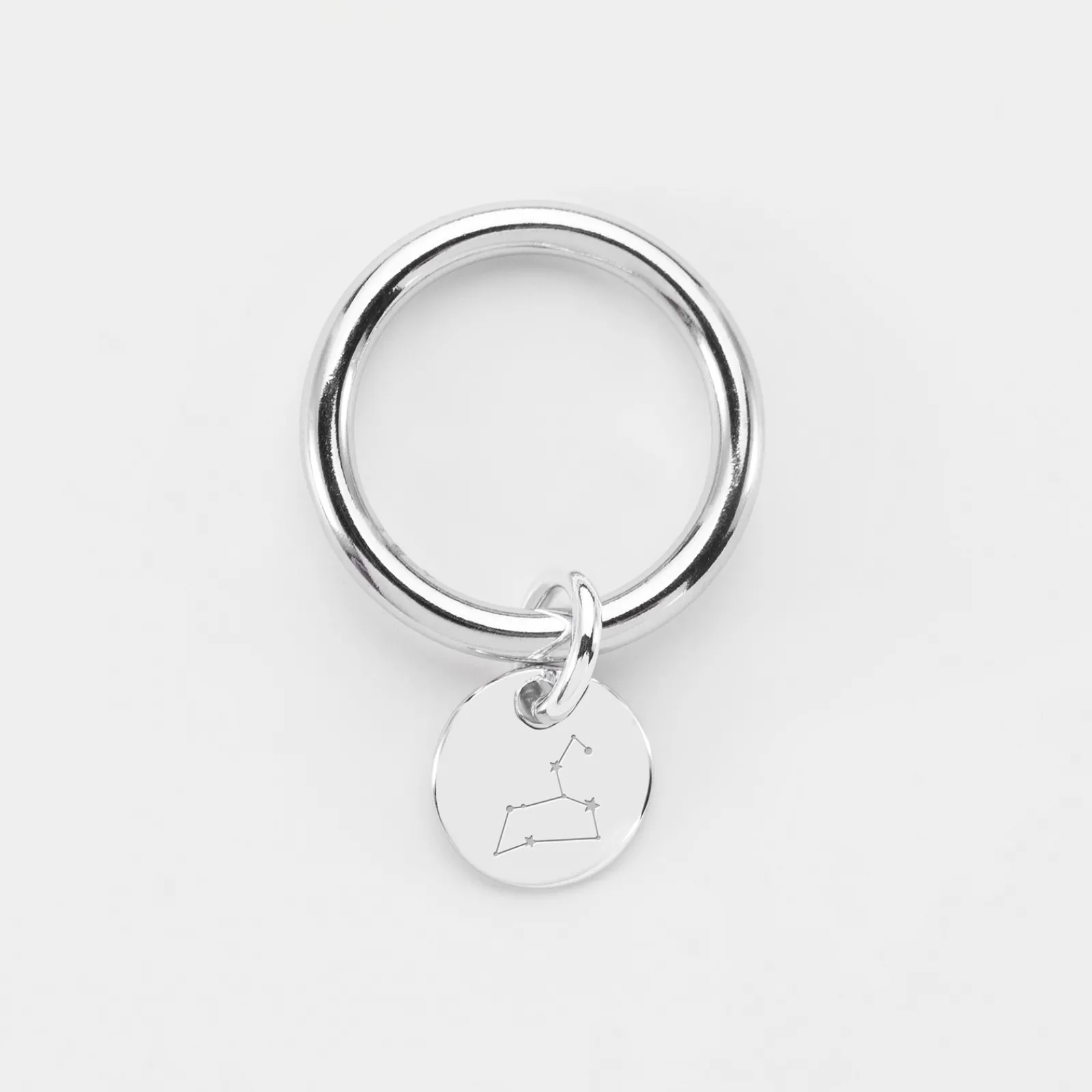 Hot HappyBulle Bague jonc argent personnalisée médaille gravée initiale 10 mm Argent rhodié 925