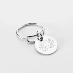Sale HappyBulle Bague Mariée ovale ouverte argent personnalisée médaille gravée 15 mm Argent rhodié 925