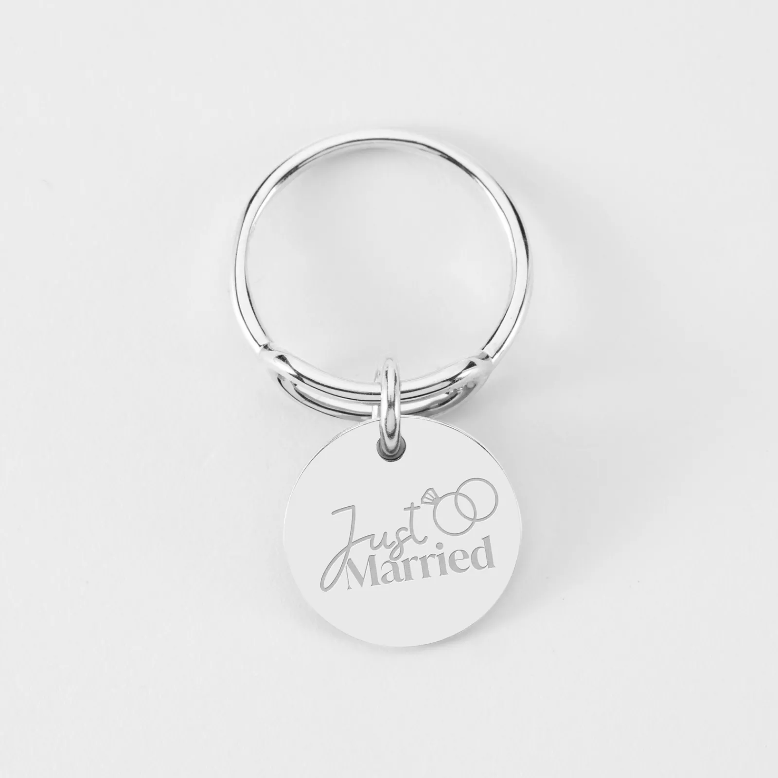 Sale HappyBulle Bague Mariée ovale ouverte argent personnalisée médaille gravée 15 mm Argent rhodié 925