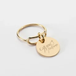 Online HappyBulle Bague Mariée ovale ouverte plaqué or personnalisée médaille gravée 15 mm Plaqué or 18k
