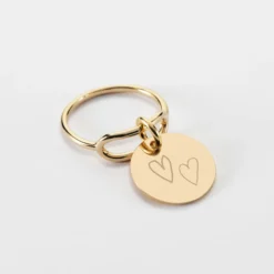 Online HappyBulle Bague Mariée ovale ouverte plaqué or personnalisée médaille gravée 15 mm Plaqué or 18k