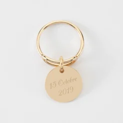 Online HappyBulle Bague Mariée ovale ouverte plaqué or personnalisée médaille gravée 15 mm Plaqué or 18k