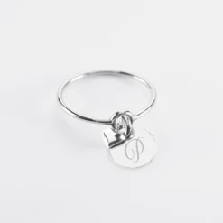Online HappyBulle Bague mini coeur bombé personnalisé médaille gravée argent 10 mm Argent rhodié 925