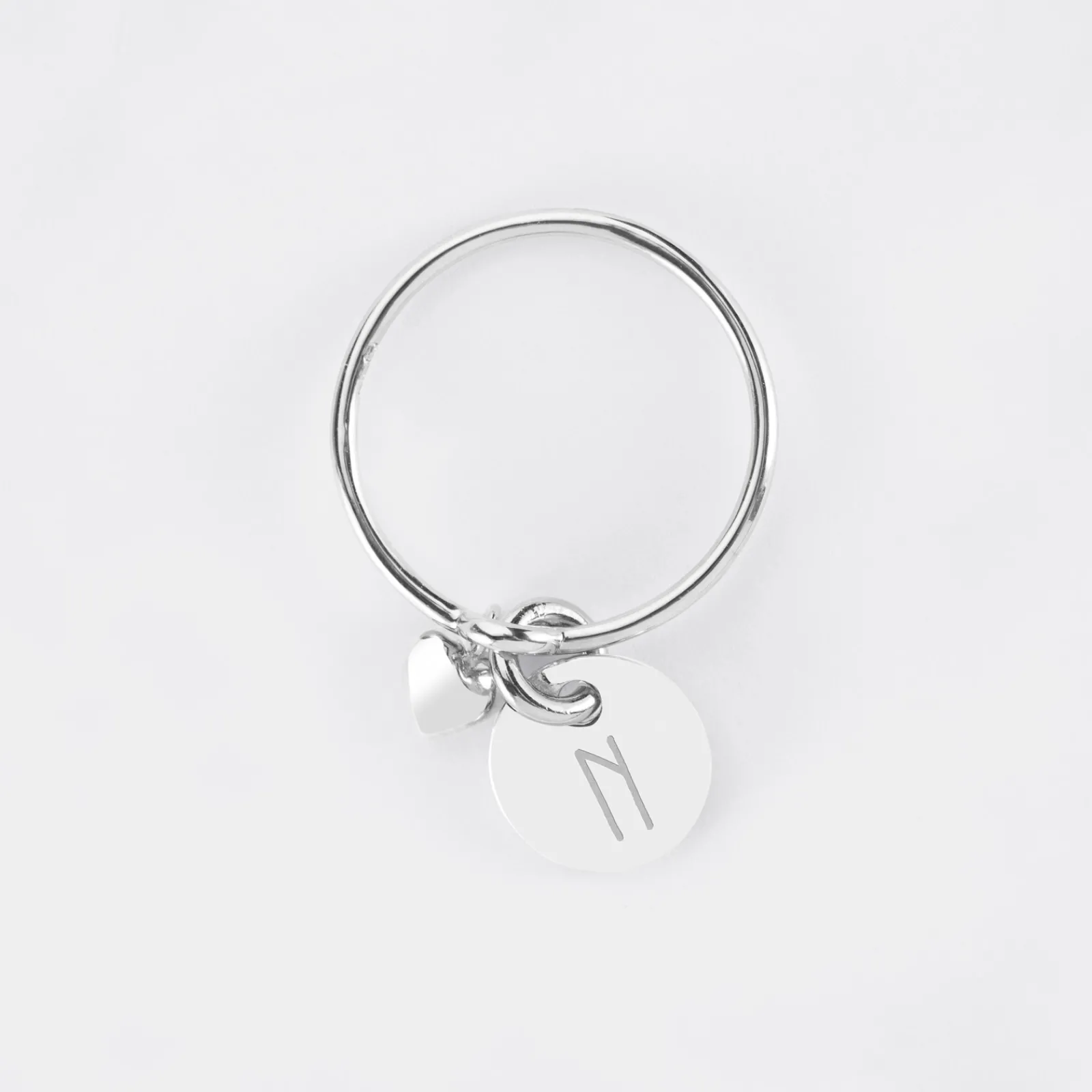 Online HappyBulle Bague mini coeur bombé personnalisé médaille gravée argent 10 mm Argent rhodié 925