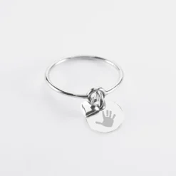 Online HappyBulle Bague mini coeur bombé personnalisé médaille gravée argent 10 mm Argent rhodié 925
