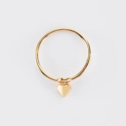 New HappyBulle Bague mini coeur bombé plaqué or Plaqué or 18k