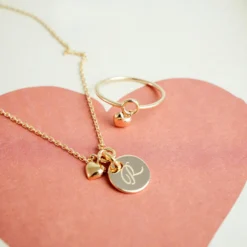 New HappyBulle Bague mini coeur bombé plaqué or Plaqué or 18k