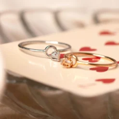 HappyBulle Bague mini coeur scintillant argent Argent rhodié 925