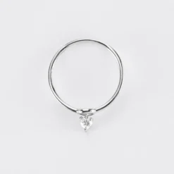 HappyBulle Bague mini coeur scintillant argent Argent rhodié 925