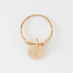 Discount HappyBulle Bague ovale ouverte plaqué or personnalisée médaille gravée 10 mm Plaqué or 18k