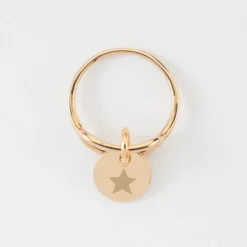 Discount HappyBulle Bague ovale ouverte plaqué or personnalisée médaille gravée 10 mm Plaqué or 18k