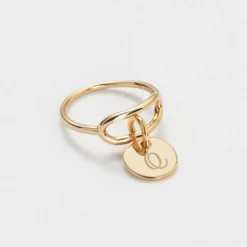 Discount HappyBulle Bague ovale ouverte plaqué or personnalisée médaille gravée 10 mm Plaqué or 18k