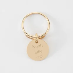 New HappyBulle Bague ovale ouverte plaqué or personnalisée médaille gravée 15 mm Plaqué or 18k