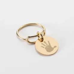 New HappyBulle Bague ovale ouverte plaqué or personnalisée médaille gravée 15 mm Plaqué or 18k